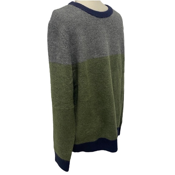 Men's Standard Fit Crewneck Pullover Sweater Goodfellow & Co™Green/Grey Size XXL - Picture 4 of 7